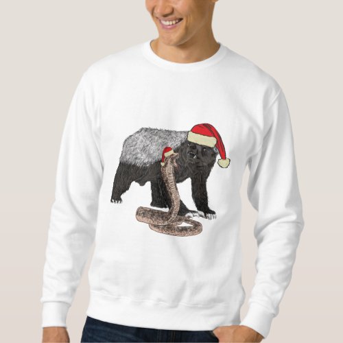 Honey Badger Snake Badass Christmas  Sweatshirt