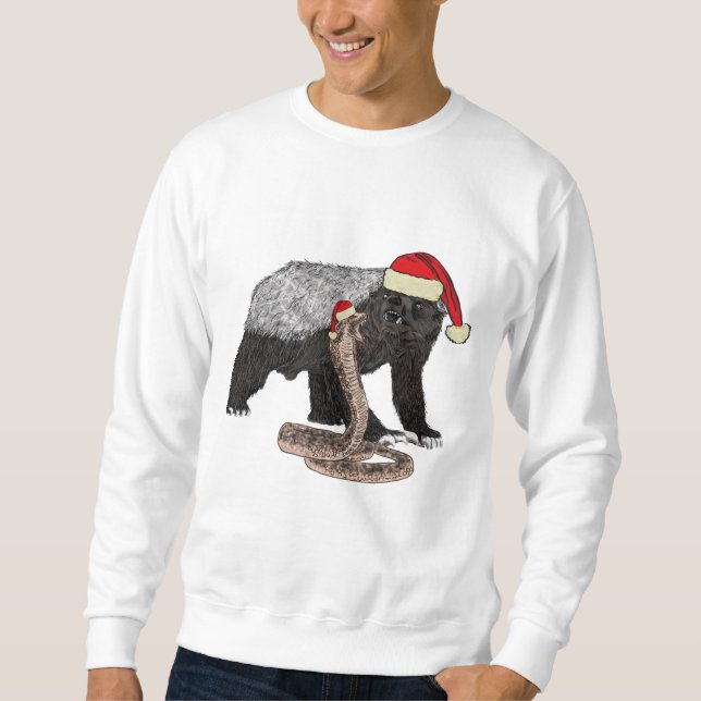Honey Badger Snake Badass Christmas  Sweatshirt (Front)