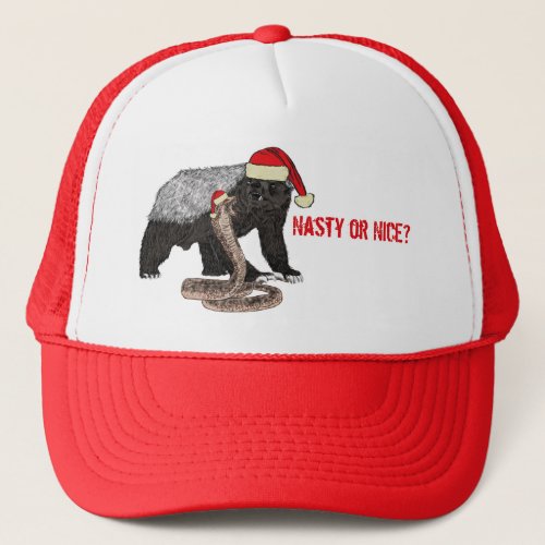 Honey Badger Snake Funny Badass Festive Slogan Trucker Hat