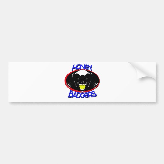 Honey Badger Softball Bumper Sticker (Front)