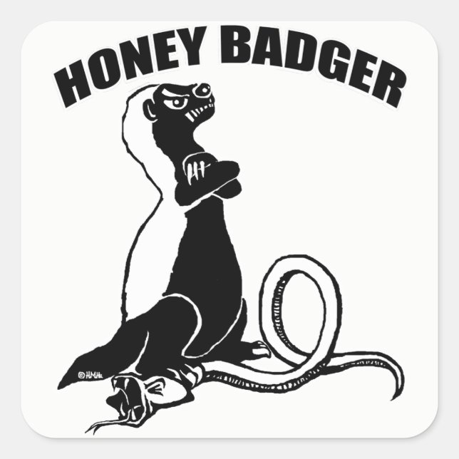 Honey badger square sticker (Front)