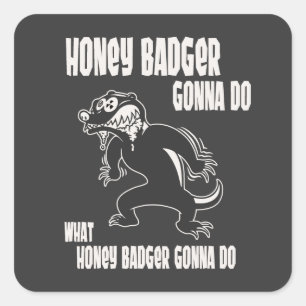 Honey Badger Square Sticker