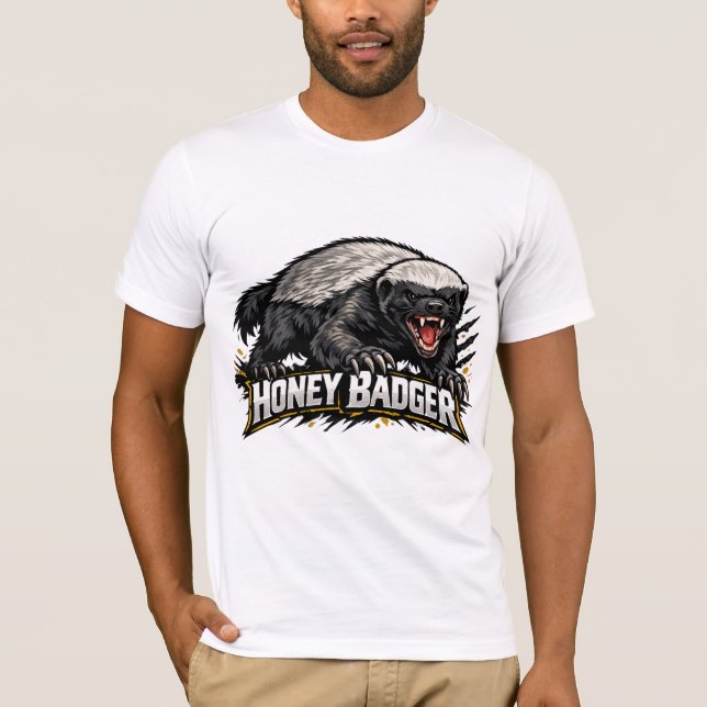Honey Badger T-Shirt | Unique Wildlife Animal Desi (Front)