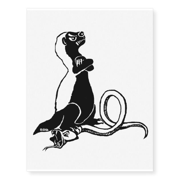 Badger n snake tattoo design Royalty Free Vector Image