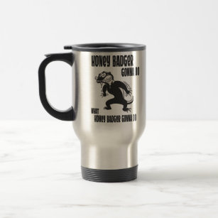 ABA-1MC Badger in Straw Mug+Coaster Christmas/Birthday Gift Idea 