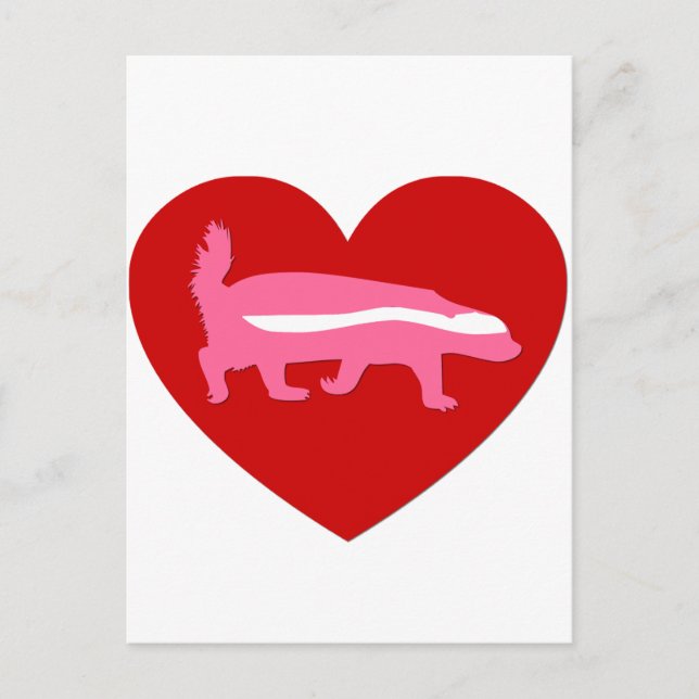 honey badger valentine holiday postcard (Front)