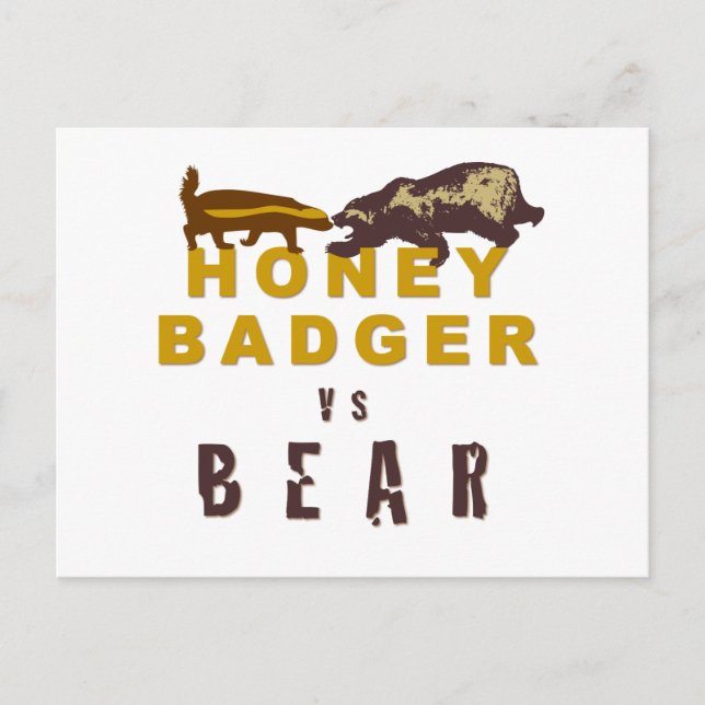 Honey Badger vs Bear Postcard (Front)