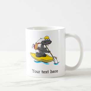 Honey badger white water kayaking coffee mug