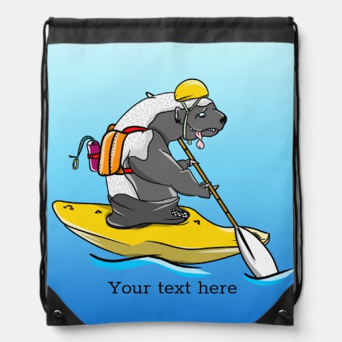 Honey badger white water kayaking drawstring bag