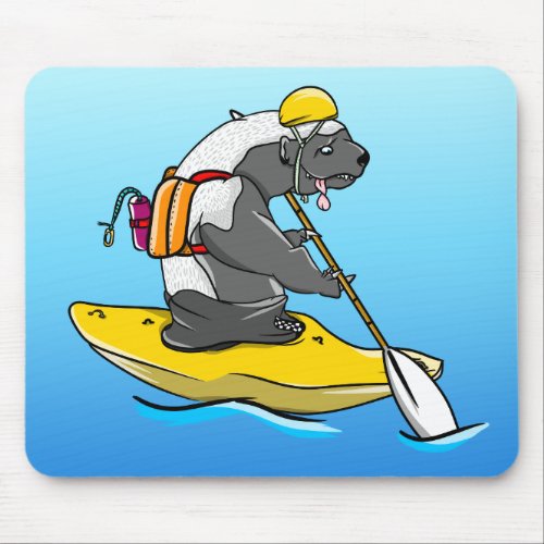 Honey badger white water kayaking mouse pad