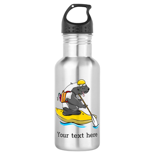 Honey badger white water kayaking stainless steel water bottle (Front)