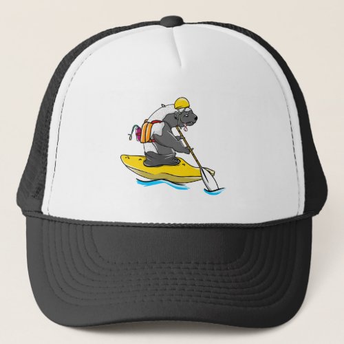 Honey badger white water kayaking trucker hat