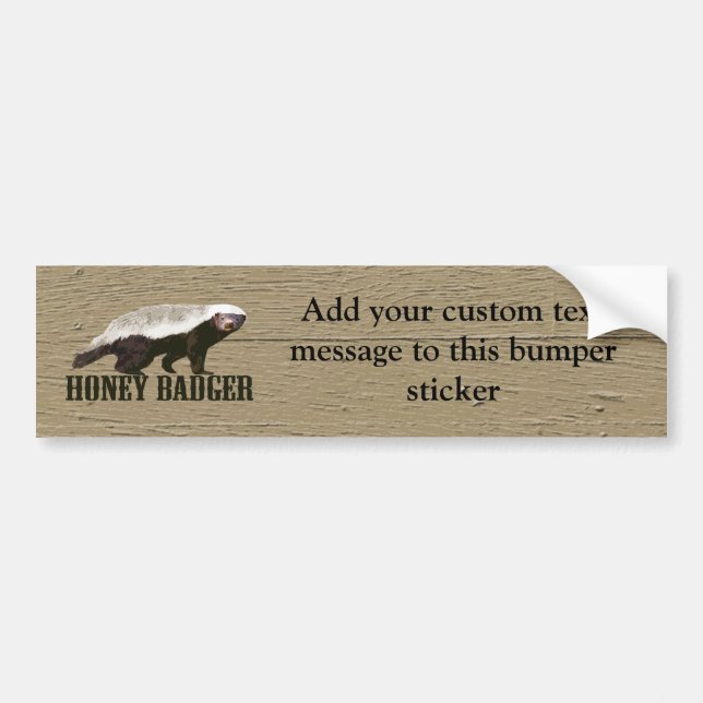 Honey Badger Wild Animal Bumper Sticker (Front)
