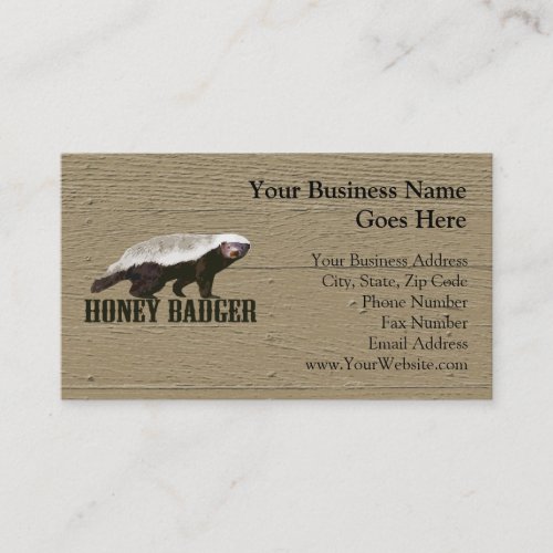 Honey Badger Wild Animal Business Cards