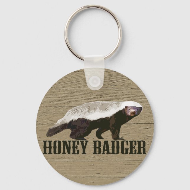 Honey Badger Wild Animal Keychain (Front)