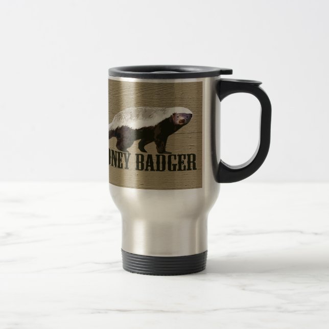 Honey Badger Wild Animal Travel Mug (Right)
