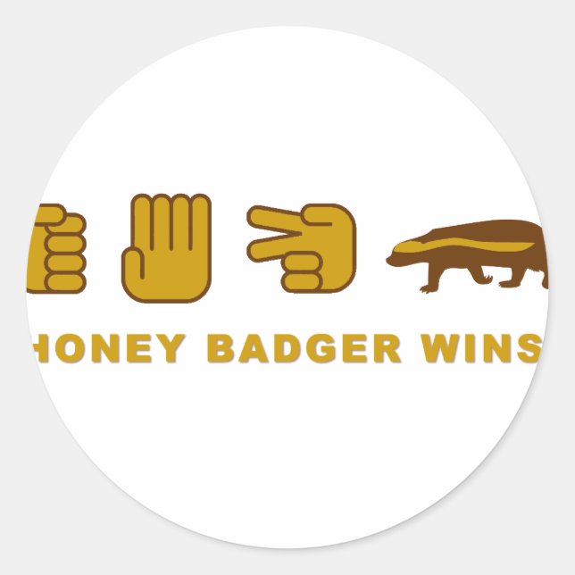 honey badger wins classic round sticker (Front)