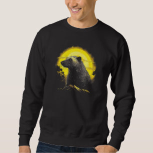 Honey Badger With Full Moon in Background Sweatshirt
