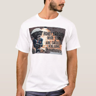 Honey Badger with Machine Gun T-Shirt