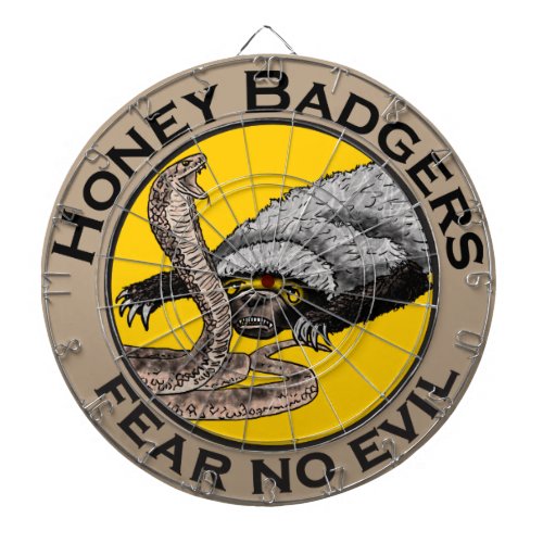 Honey Badgers Fear no Evil Badass Animal Art Snake Dartboard With Darts