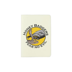Honey Badgers Fear no Evil Badass Bible Animal Art Passport Holder
