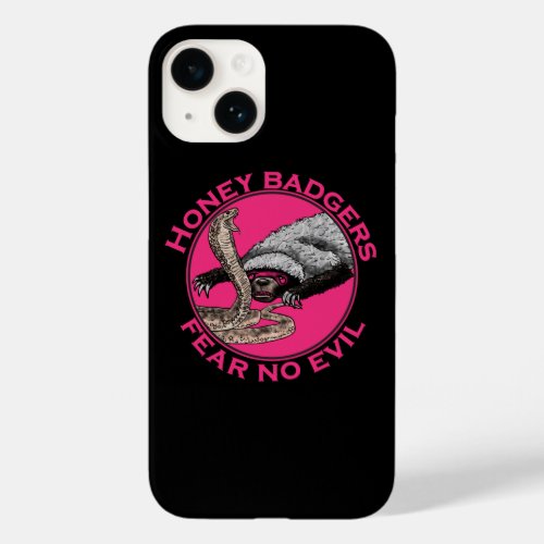 Honey Badgers Fear No Evil Pink Badass Case_Mate iPhone 14 Case