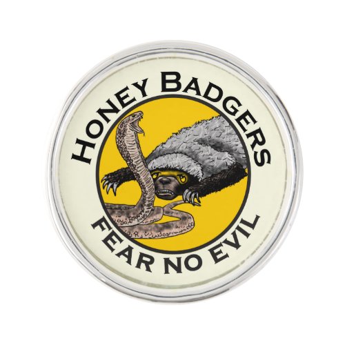 Honey Badgers Fear no Evil Yellow Scary Animal Art Lapel Pin