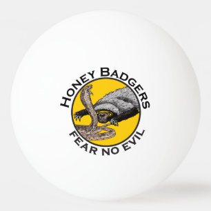 Honey Badgers Fear no Evil Yellow Scary Animal Art Ping-Pong Ball