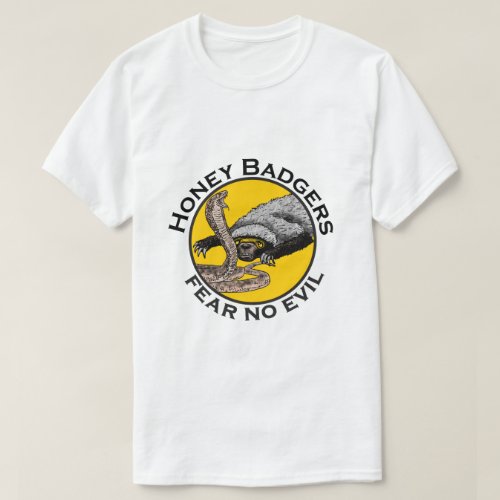 Honey Badgers Fear no Evil Yellow Scary Animal Art T_Shirt