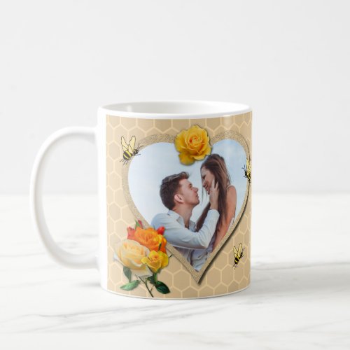 Honey Be Mine Rose Love Heart Valentines Day Gift Coffee Mug