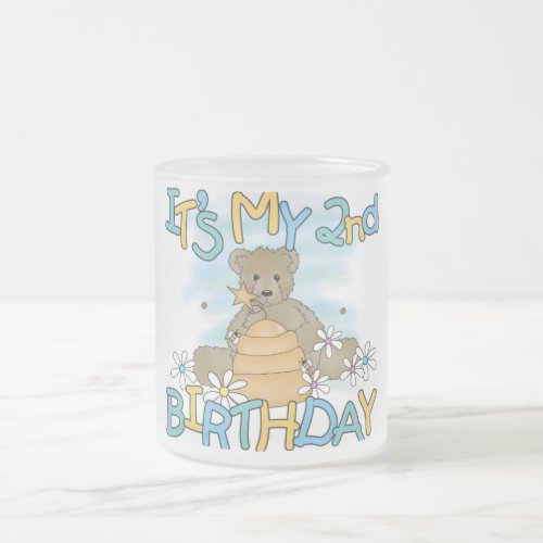 Honey Bear 2nd Birthday T_shirts and Gifts Frosted Glass Coffee Mug