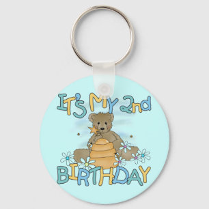 Honey Bear 2nd Birthday T-shirts and Gifts Keychain
