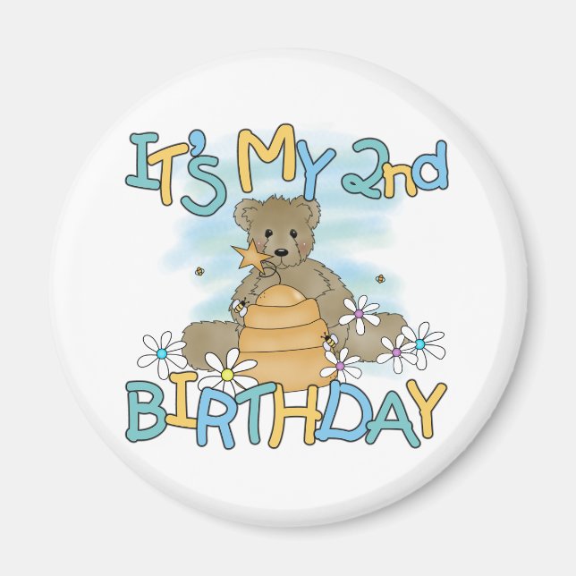 Honey Bear 2nd Birthday T-shirts and Gifts Magnet (Front)