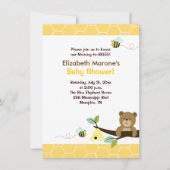 Honey Bear and Bee Baby Shower Invitation 4x6 (Front)