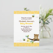 Honey Bear and Bee Baby Shower Invitation 4x6 (Standing Front)
