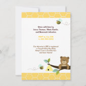 Honey Bear and Bee Baby Shower Invitation 4x6 (Back)