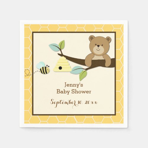 Honey Bear and Bee Customized Napkins