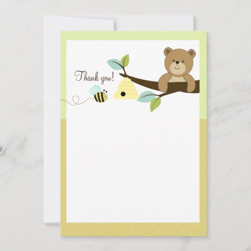 Honey Bear and Bee Flat Thank You notes