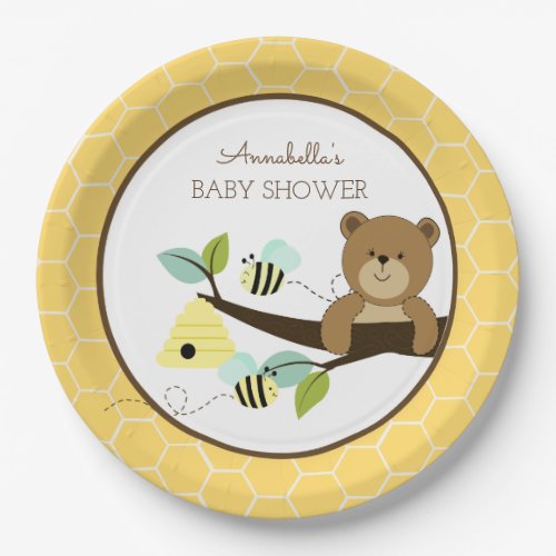 Honey Bear and Bumble Bee Baby Shower Plate