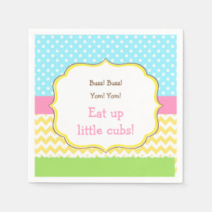 Honey Bear and Bumble Bee Birthday Napkins