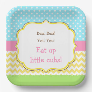 Honey Bear and Bumble Bee Birthday Paper Plates