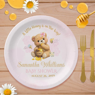 Honey Bear Baby Shower - A Little Honey Baby Showe Paper Plates