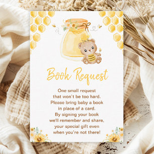 Honey Bear Baby Shower Book Request Enclosure Card