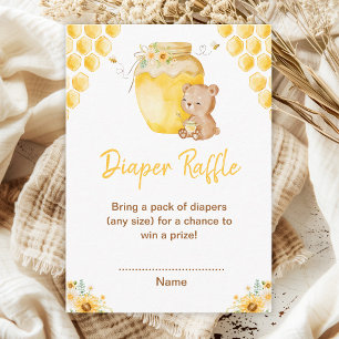 Honey Bear Baby Shower Diaper Raffle Enclosure Card