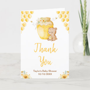 Honey Bear Baby Shower Letterpress Thank You Card