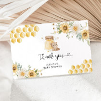 Honey bear baby shower thank you card