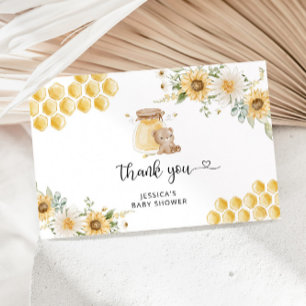 Honey bear baby shower thank you card