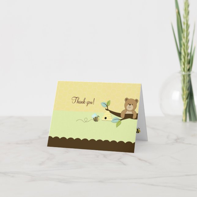 HONEY BEAR & BEE Folded Thank you note (Front)