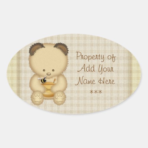 Honey Bear Bookplate Stickers