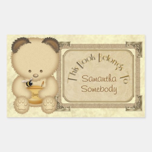 Honey Bear Bookplate Stickers